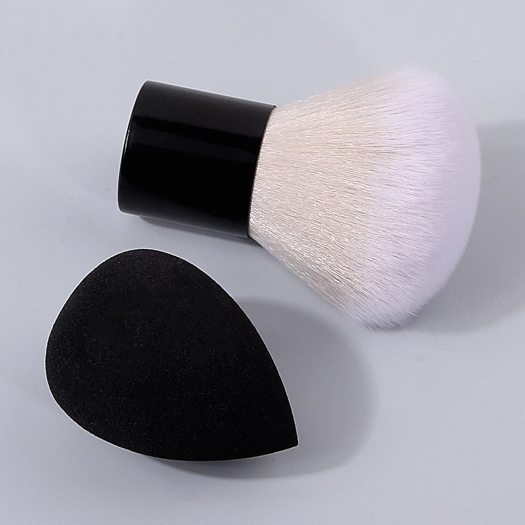 2-Pack Mushroom & Sponge Egg Nail Dust Removal Brush Set Nail Dust Brush Set QXL