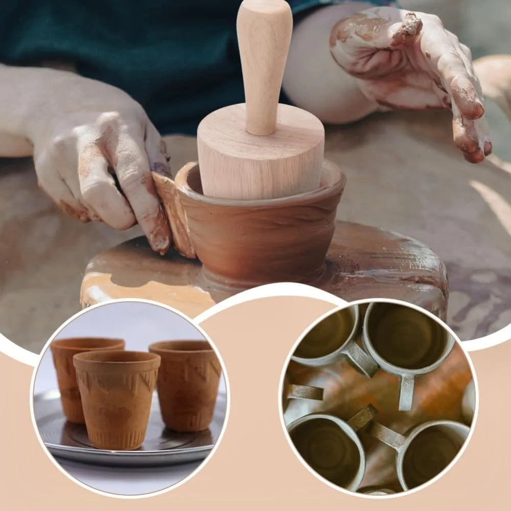 Wooden Cup Pottery Shaper Tool | DIY Ceramics Mug Forming Pottery Shaping Tool QXL
