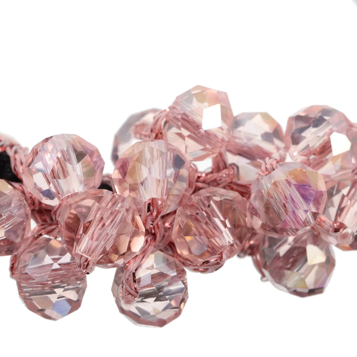 5-Pack Crystal Hair Ties & Sparkly Ponytail Holder Bracelets Crystal Hair Ties QXL