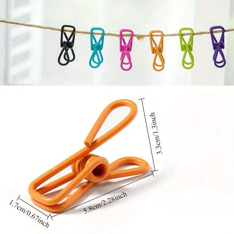 10-Pack Colored Plastic Clips | Clothes, Sock & Seal Clips Multipurpose Plastic Clips QXL