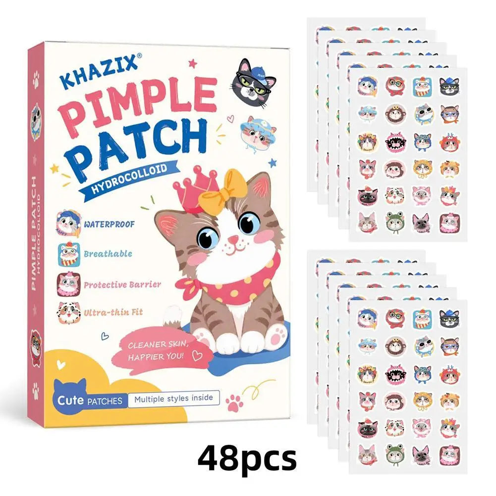 Cat-Shaped Cartoon Acne Patches | Colorful Spot Stickers Acne Spot Patches QXL