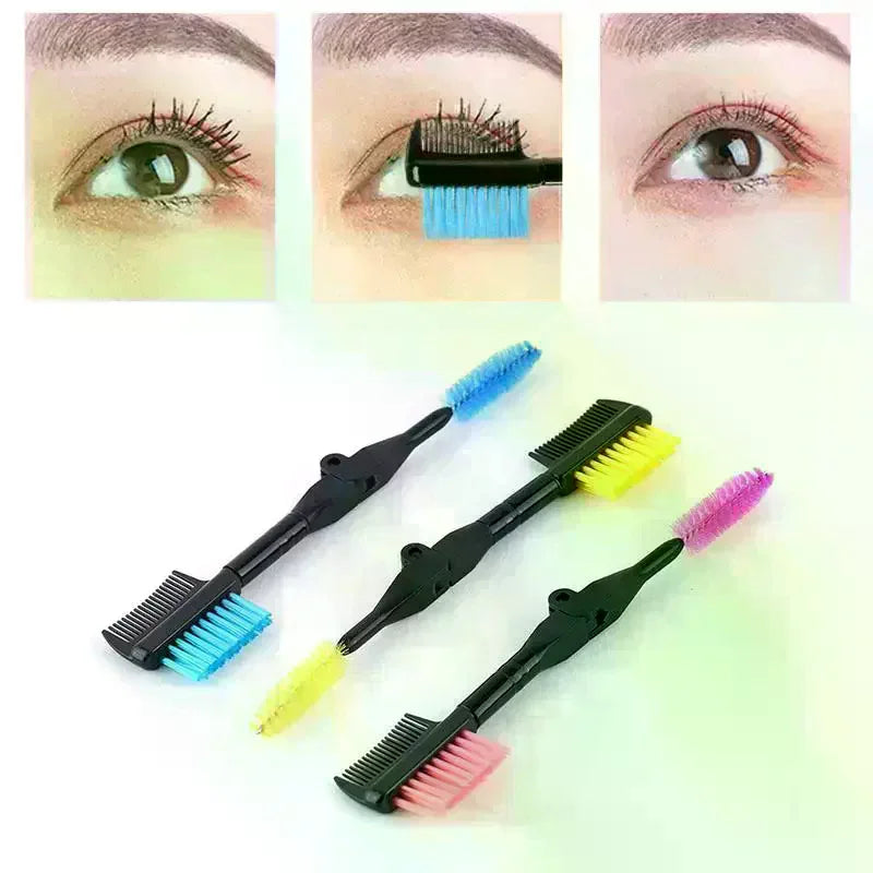Foldable Double-Head Eyebrow Brush & Lash Comb Tool Eyebrow Brush Comb QXL