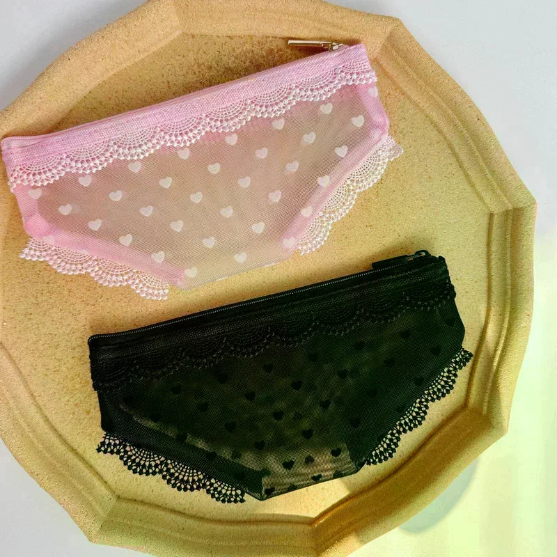 Novelty Briefs-Shaped Mesh Cosmetic Bag | Travel Makeup Pouch Cosmetic Travel Bag QXL