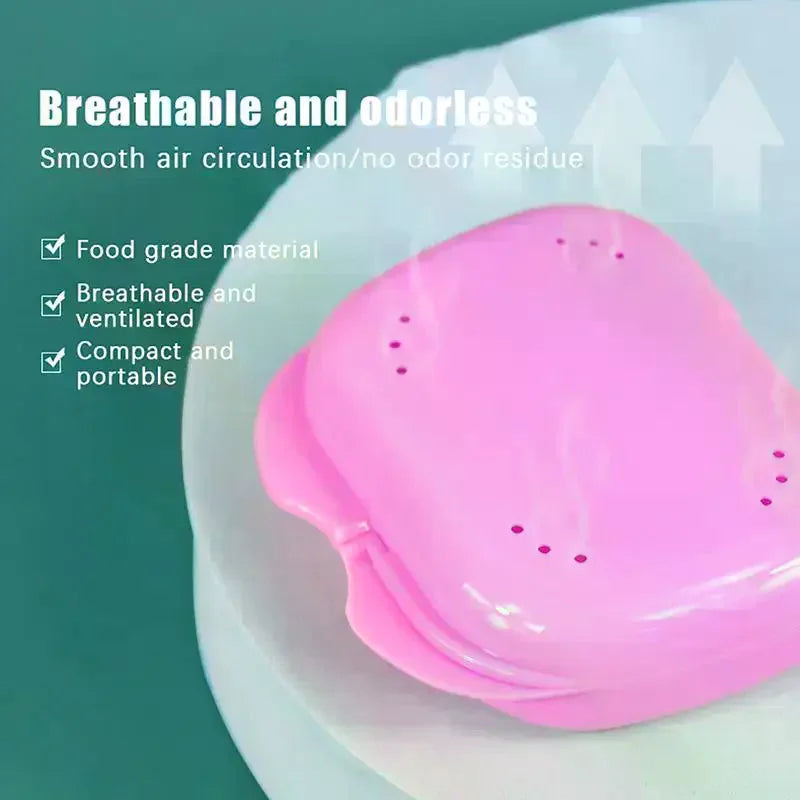 Denture Retainer Case with Vent Holes | Plastic Storage Box Denture Storage Case QXL