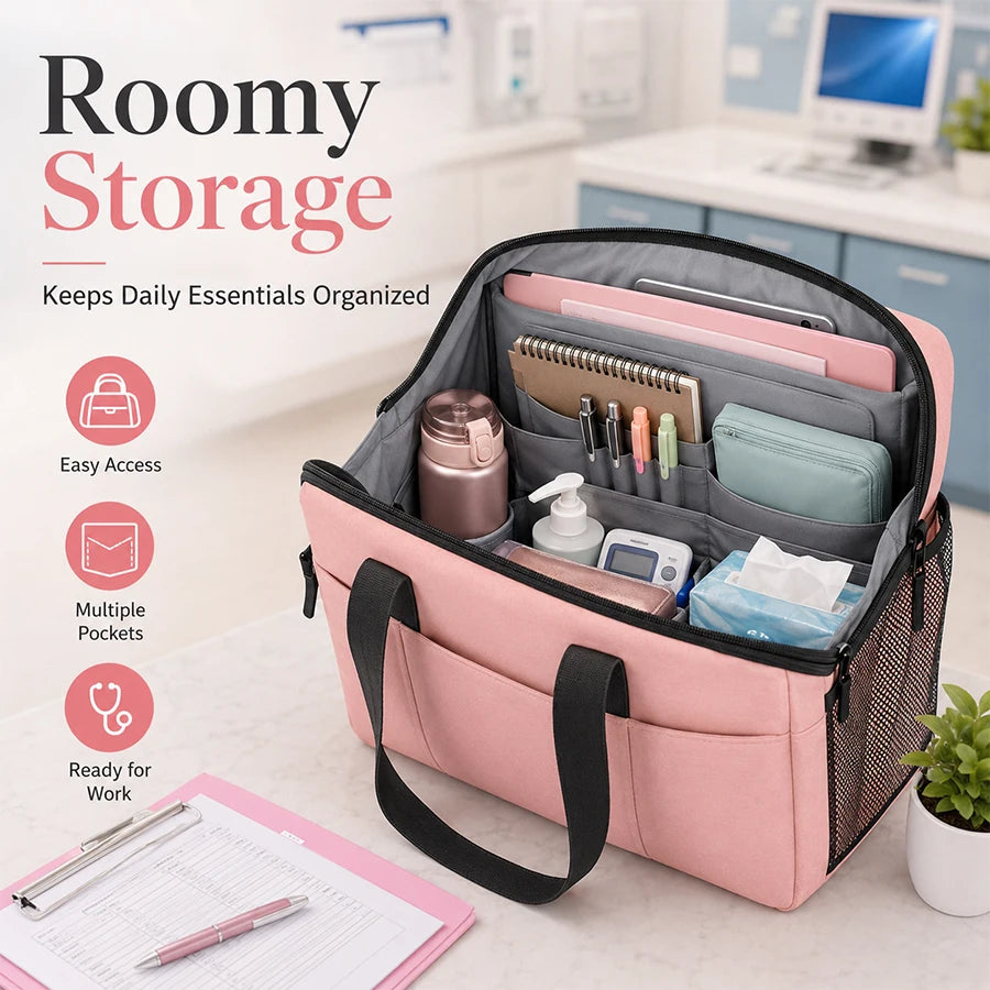 Waterproof Nurse Work Handbag | Multi-Compartment Tote Work Tote Bag QXL
