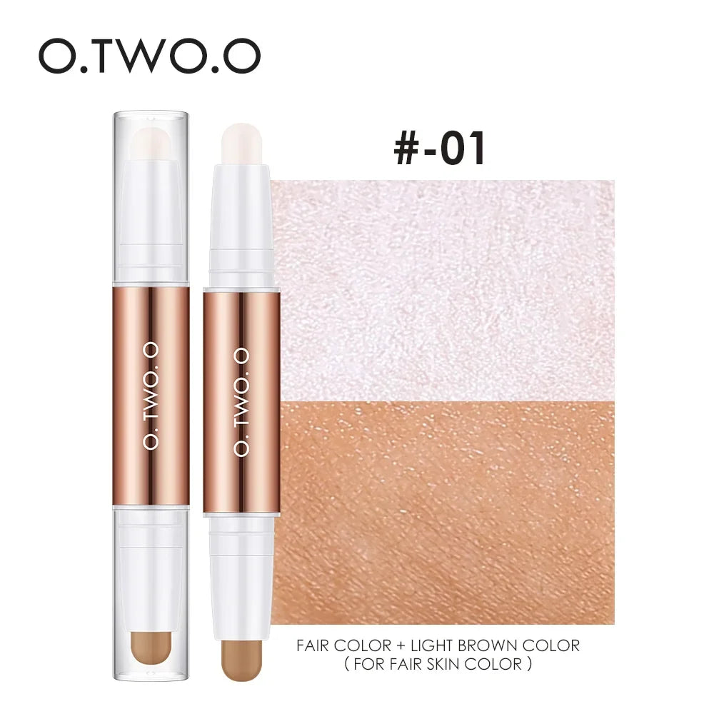 O.TWO.O Double-Headed Contour & Highlighter Stick | Matte Pen Contour Highlight Stick QXL 01
