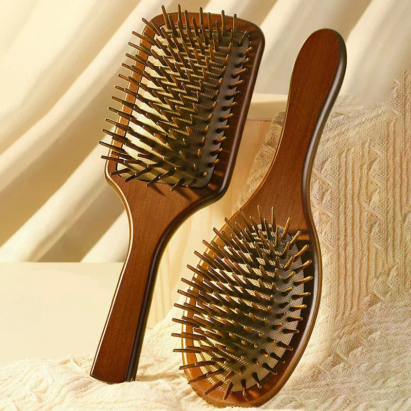 Sandalwood Hair Brush with Cleaning Brush | All Hair Types Sandalwood Hair Brush QXL
