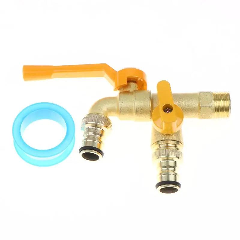 Outdoor Antifreeze Brass Faucet | 1-In 2-Out Garden Tap Outdoor Garden Faucet QXL
