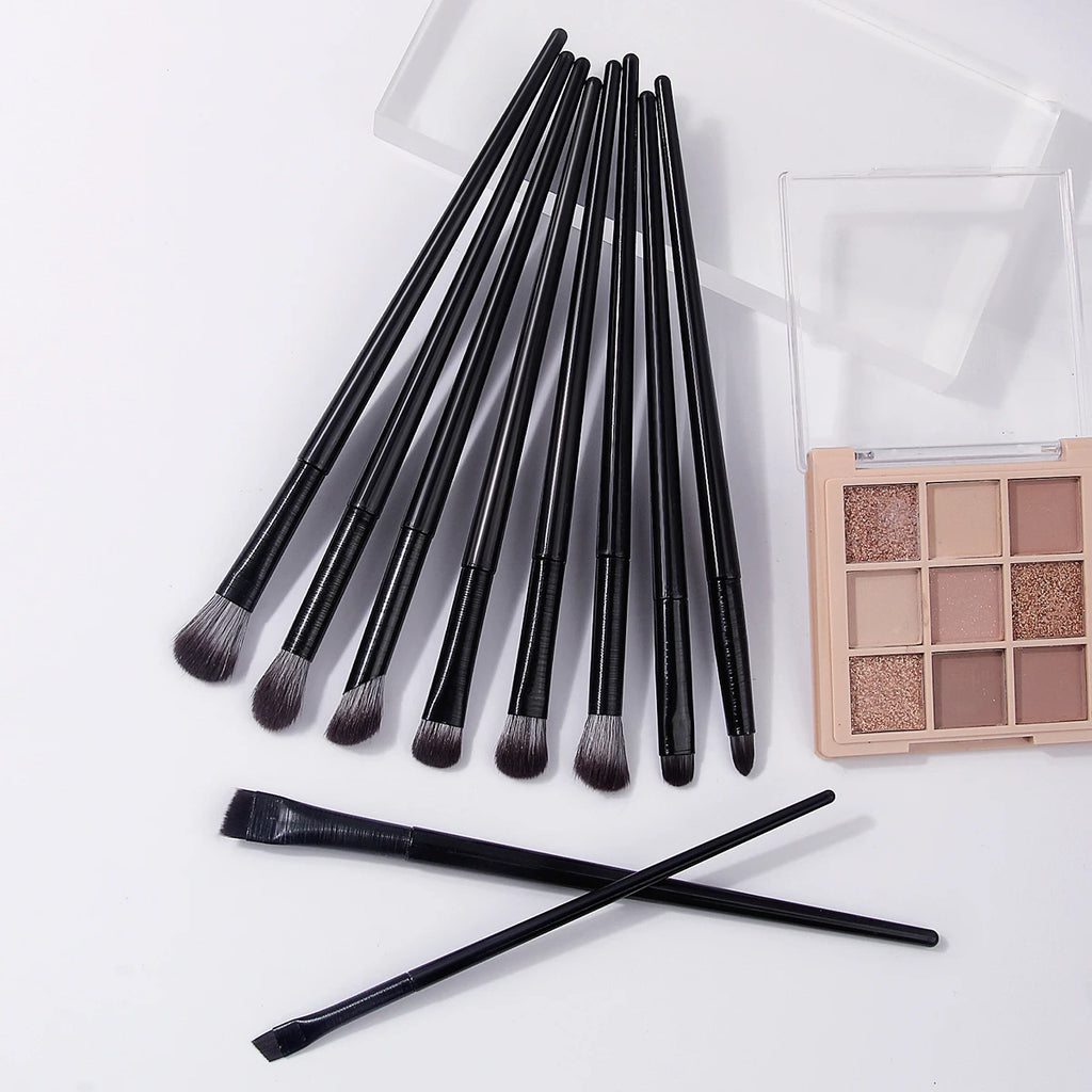KOSSHOW 10-Pc Eye Makeup Brush Kit | Smoky & Natural Looks Eye Makeup Brush Set QXL