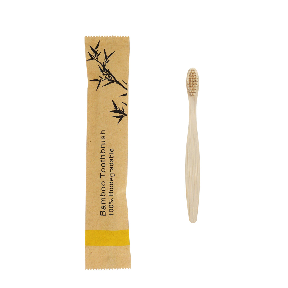 50-Pack Kids Bamboo Toothbrush | Soft Bristles, Eco-Friendly Kids Bamboo Toothbrush QXL 50Pcs Yellow