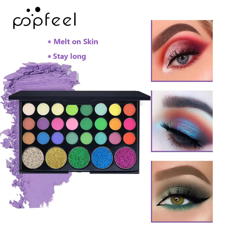 POPFEEL 29/40 Color Eyeshadow Palette | Matte & Shimmer Eyeshadow Palette QXL