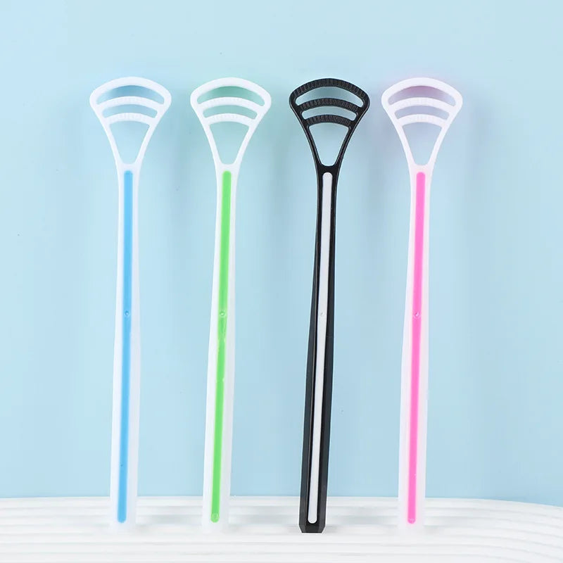 2-Pack Reusable Tongue Scrapers | Adult Oral Cleaning Brush Tongue Scraper Set QXL