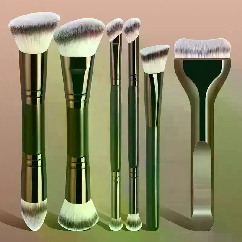 Double-Ended Makeup Brush Set | Foundation & Concealer Makeup Brush Set QXL