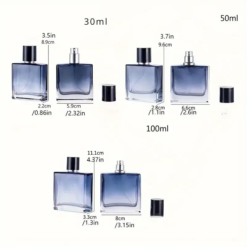 Gradient Blue Glass Perfume Sprayer | Refillable Travel Bottle Perfume Atomizer QXL
