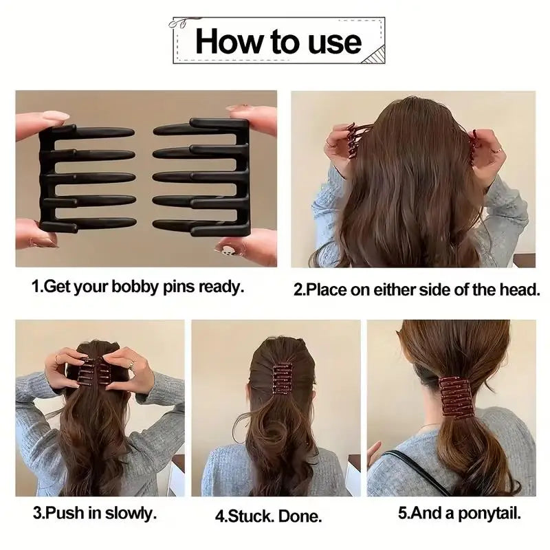 2-Pack Cross Hair Combs – Updo Clips for Thick & Medium Hair Hair Comb Clips QXL