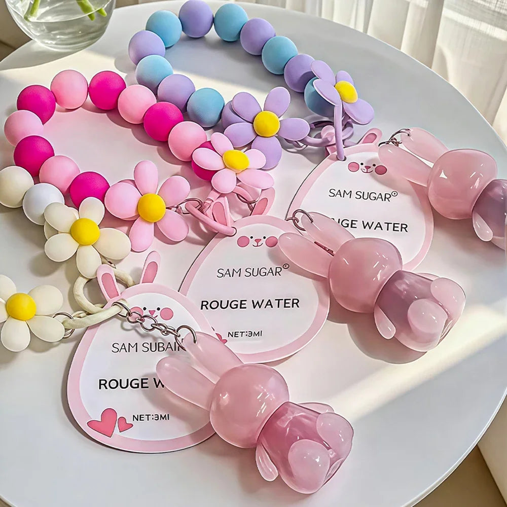 SAM SUGAR Rabbit Keychain Lip Gloss – Mirror Glaze & Moisturizing Keychain Lip Gloss QXL