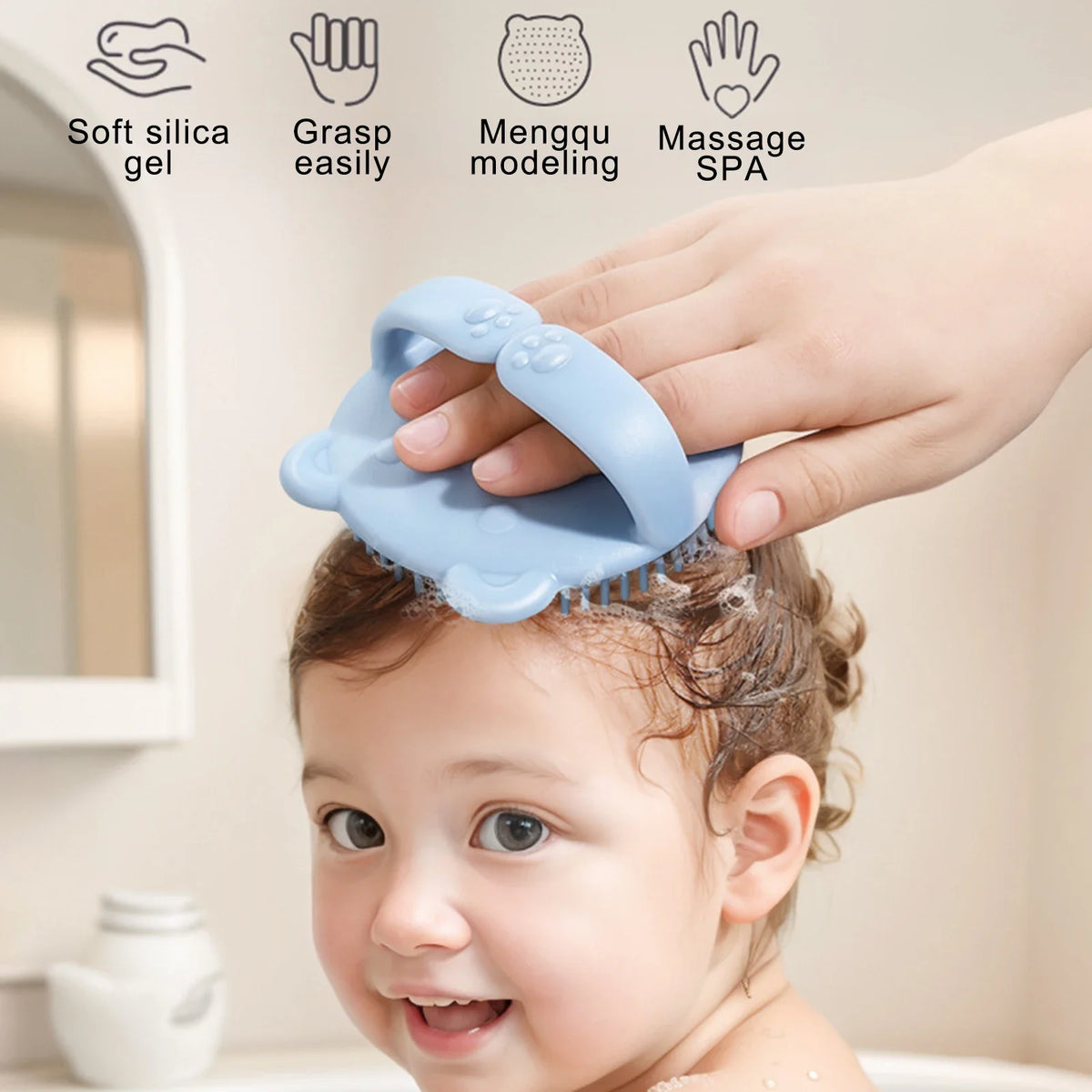 Baby Soft Scalp Brush & Shampoo Scrubber | Bear Design Baby Scalp Brush QXL