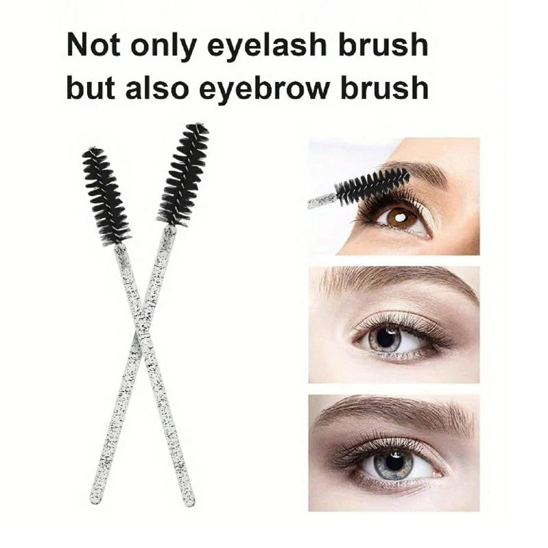 50/100-Pack Disposable Spoolie Brushes & Mascara Wands for Lashes Disposable Spoolie Brushes QXL