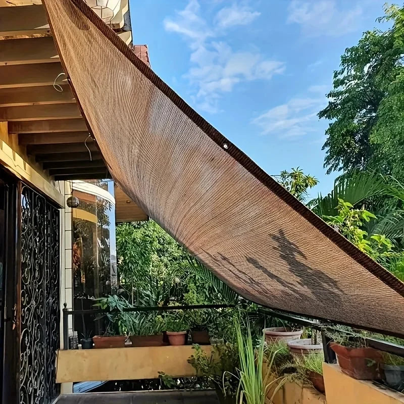 Brown UV Protection Sun Shade Sail Net | Multiple Sizes Outdoor Sun Shade Sail QXL