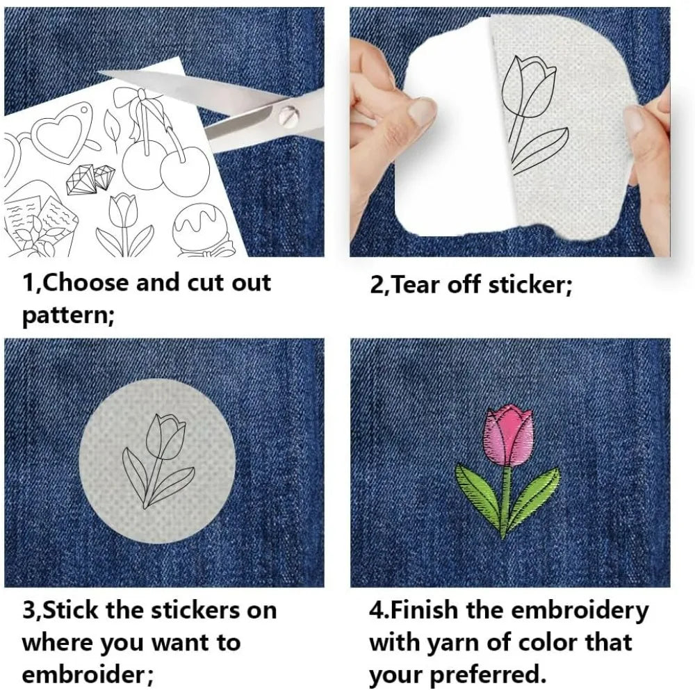 58-Pc Water Soluble Embroidery Stabilizer Sheets | DIY Patterns Embroidery Stabilizer Sheets QXL