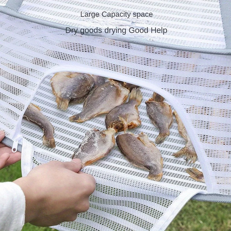 3-Tier Foldable Mesh Drying Rack with Zipper | Collapsible Foldable Drying Rack QXL