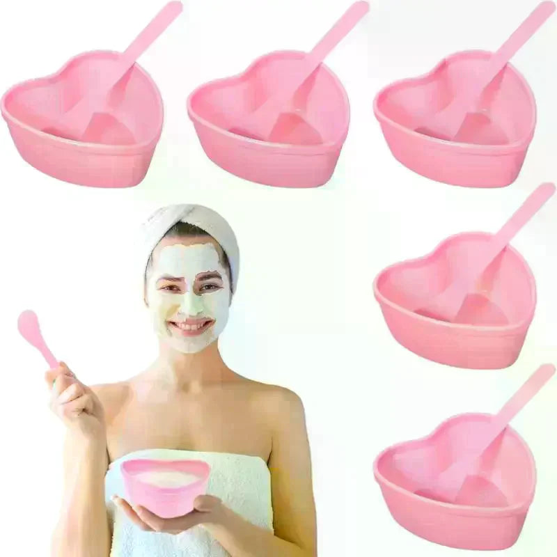 Heart-Shaped Mask Mixing Bowl & Scraper Set | 6 or 12 Pc Mask Mixing Bowl Set QXL