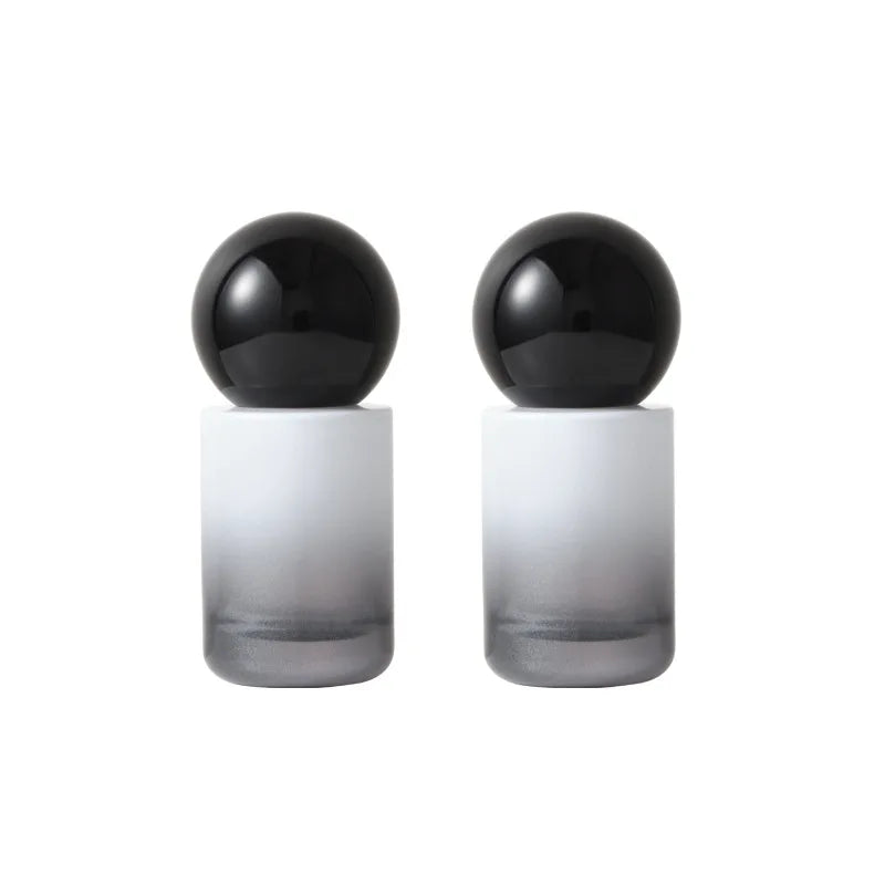 30ml Gradient Black Glass Pump Bottle | Refillable Travel Cosmetic Refillable Pump Bottle QXL
