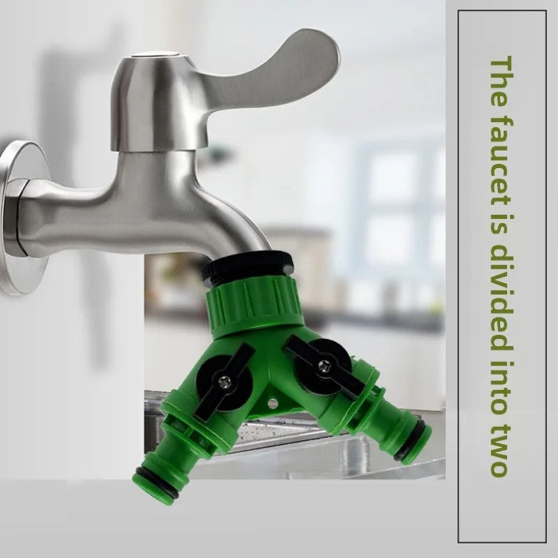 2-Way Garden Hose Splitter with Shut-Off Valves | 3/4" Fit Garden Hose Splitter QXL
