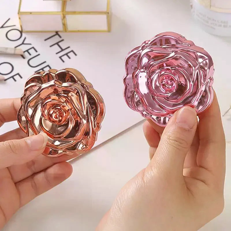 Retro Rose Compact Pocket Mirror | Double-Sided Magnifying Compact Makeup Mirror QXL