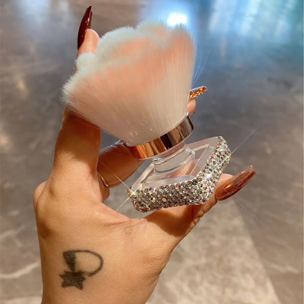 Diamond-Set Blush Brush | Portable Soft Powder & Highlighter Blush Makeup Brush QXL