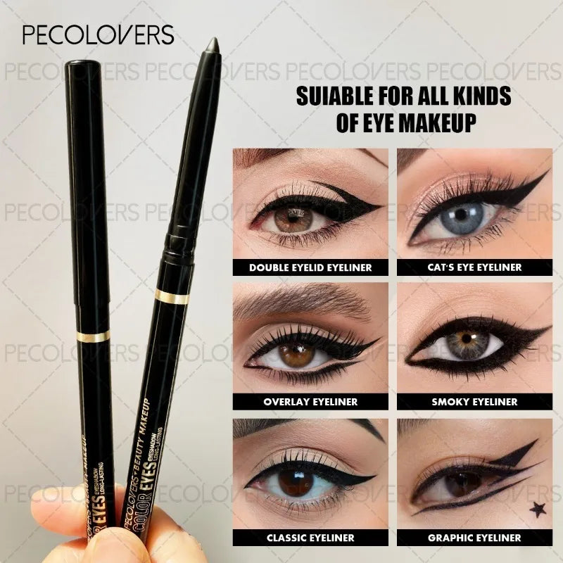PECOLOVERS Waterproof Eyeliner Pen | Green & Black Long-Lasting Eyeliner Pen QXL