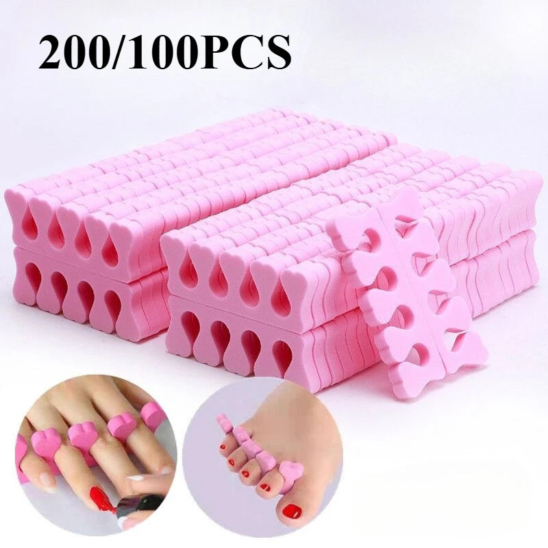 200-Pack Soft Sponge Toe Separators | Pedicure Nail Art Toe Separators QXL