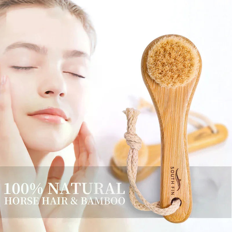 Bamboo Horsehair Facial Cleansing & Exfoliating Brush Facial Cleansing Brush QXL