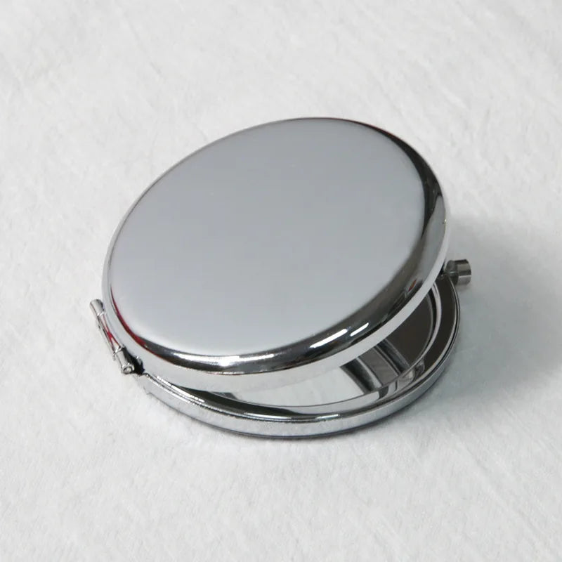 Double-Sided Folding Pocket Mirror | Rose Gold Round Mini Pocket Makeup Mirror QXL chrome