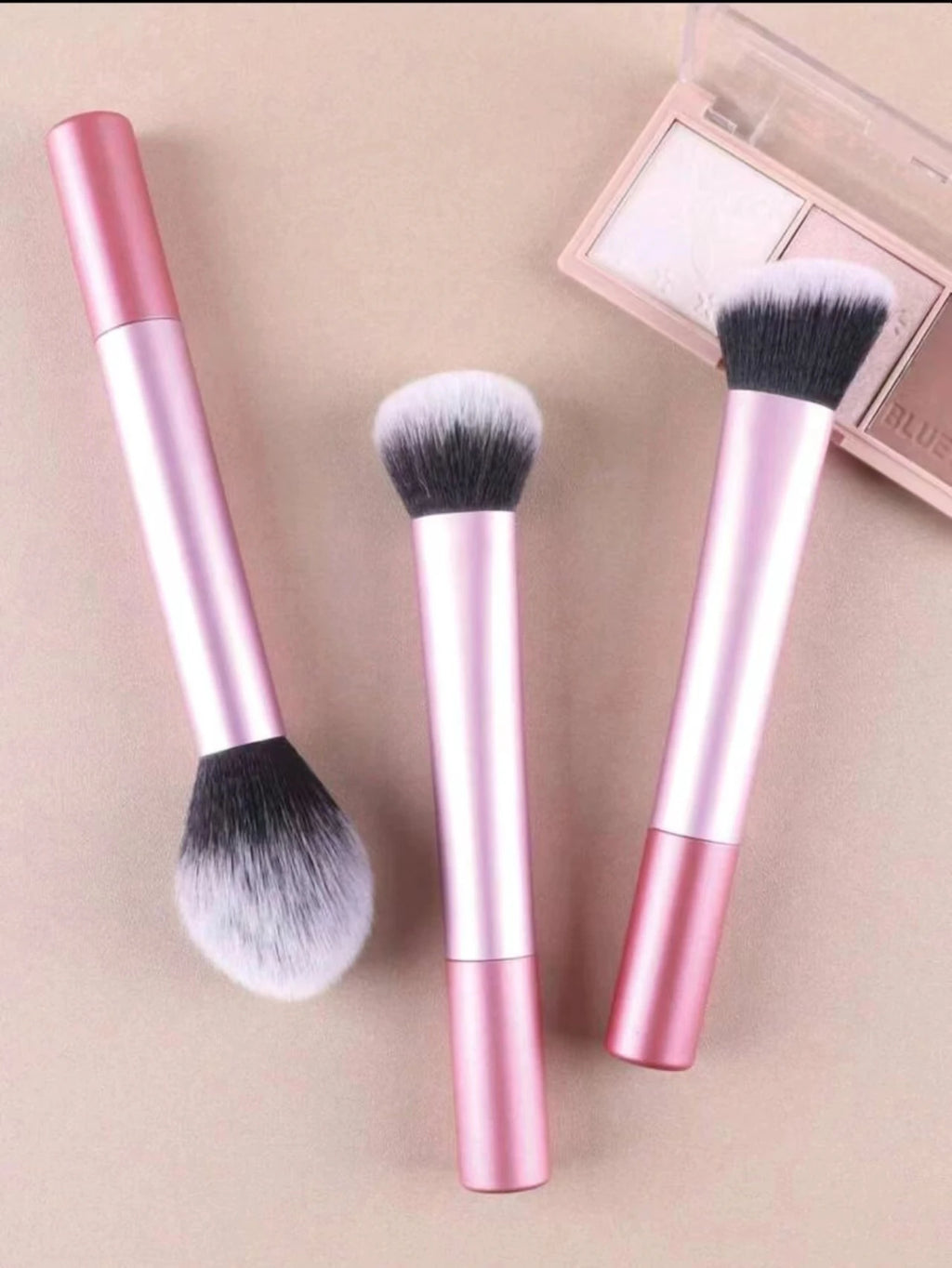 3-Piece Loose Powder, Contour & Foundation Brush Set Makeup Brush Set QXL
