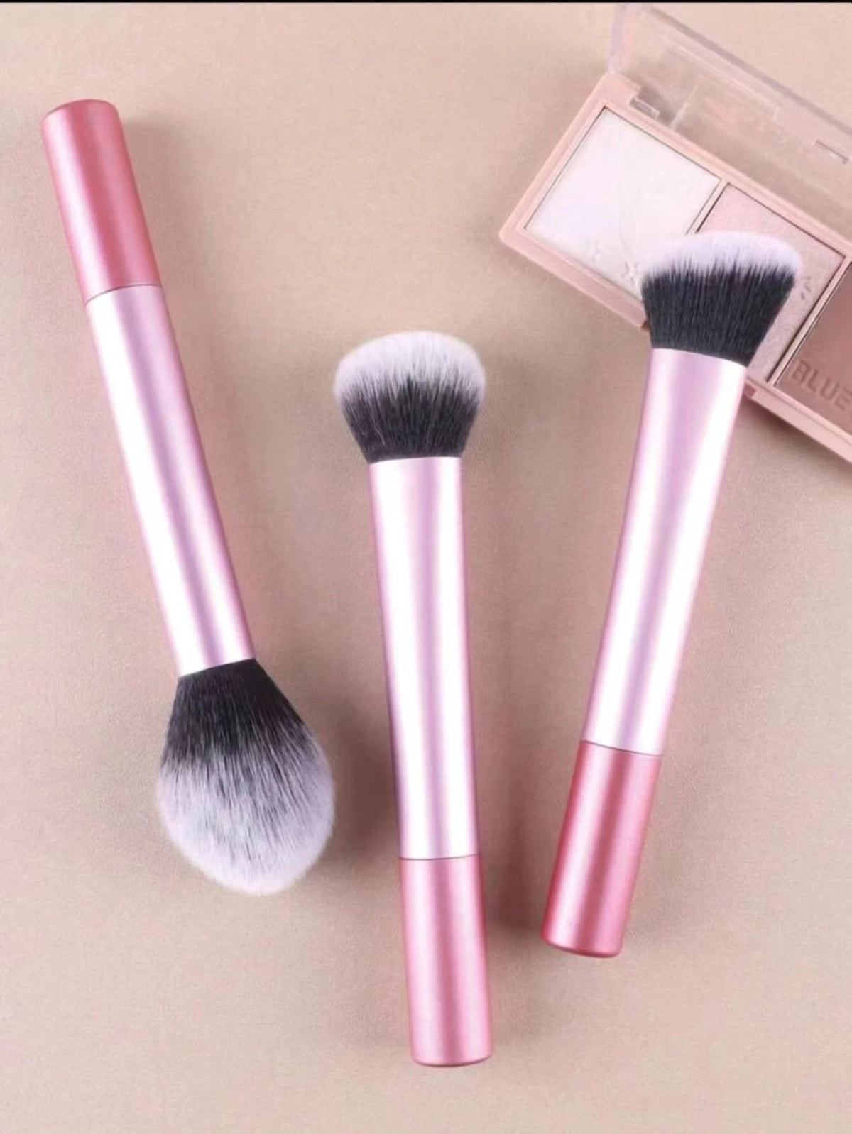 3-Piece Loose Powder, Contour & Foundation Brush Set Makeup Brush Set QXL