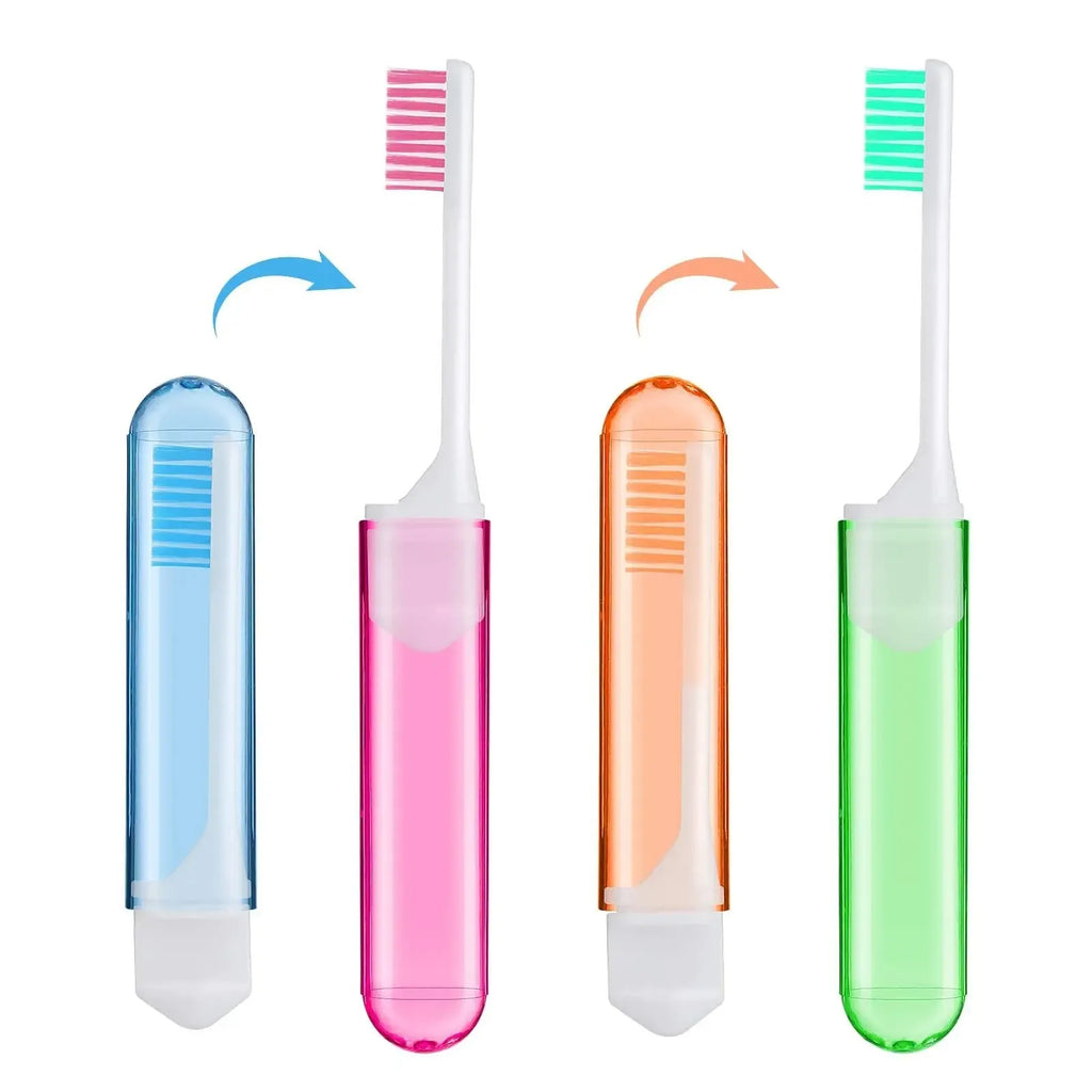 5-Pack Folding Travel Toothbrush | Soft Bristles, Portable Travel Toothbrush QXL