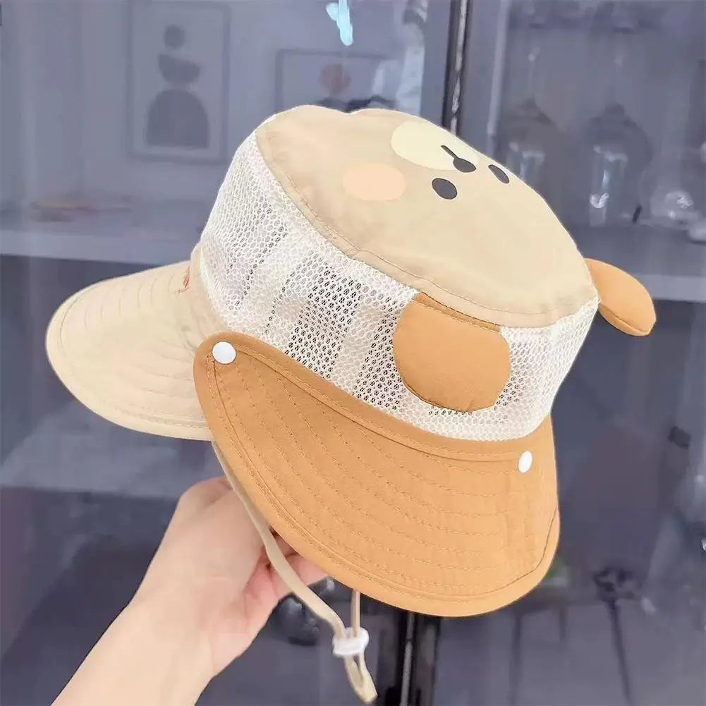 Kids Wide Brim Sun Hat | Mesh Breathable Bucket Hat Boys Girls Kids Bucket Hat QXL