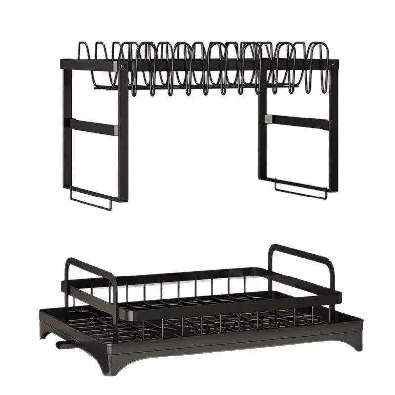 Multifunctional Kitchen Dish Rack & Countertop Drain Shelf Dish Drain Rack QXL