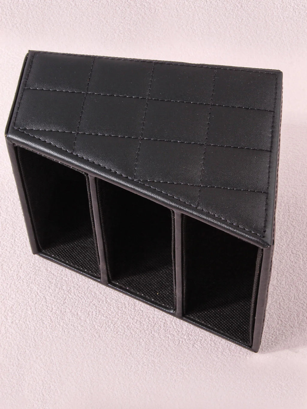KOSSHOW 3-Grid PU Makeup Brush Holder & Storage Box Makeup Brush Holder QXL
