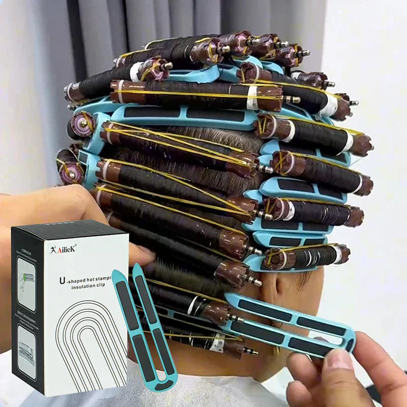 12-Pack U-Shape Heat-Resistant Hair Perm Clips | Salon & Home Hair Perm Clips QXL