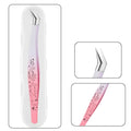 Cartoon Curved Stainless Steel Tweezers for Lash Extensions Eyelash Tweezers QXL Pink