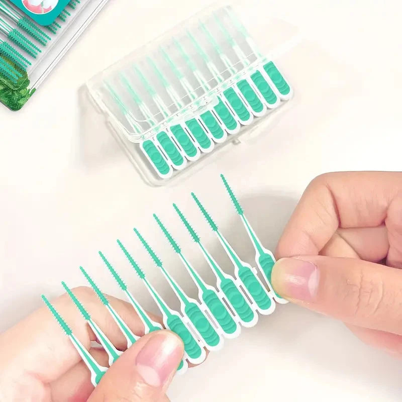 100-Pack Silicone Interdental Brushes | Between-Teeth Cleaner Interdental Brush QXL