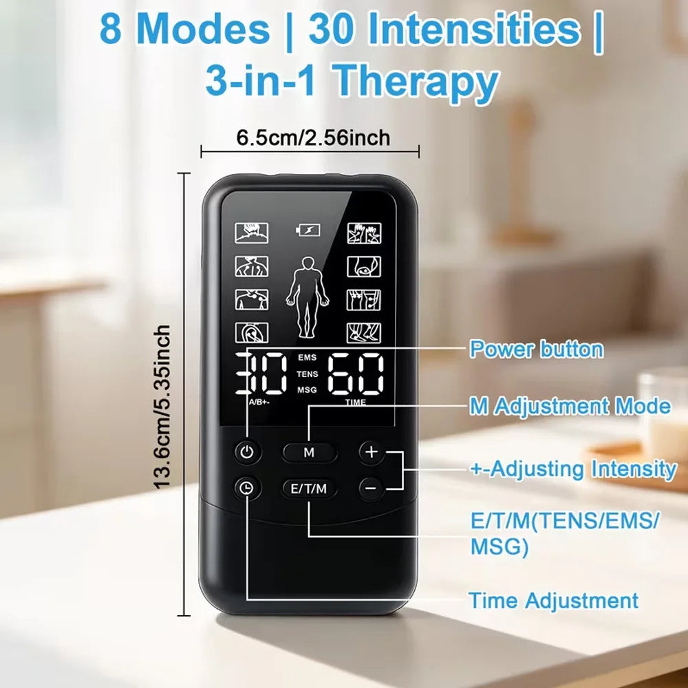 Dual Channel EMS & TENS Muscle Stimulator | Portable Device Muscle Stimulator QXL