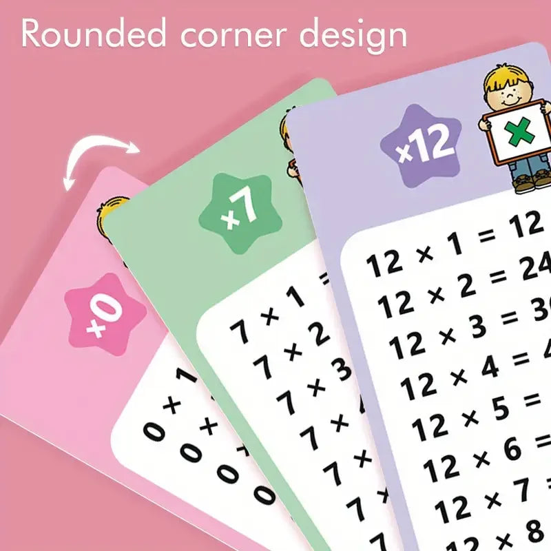 15-Piece Math Flash Cards for Kids | Multiplication Chart Set Math Flash Cards QXL