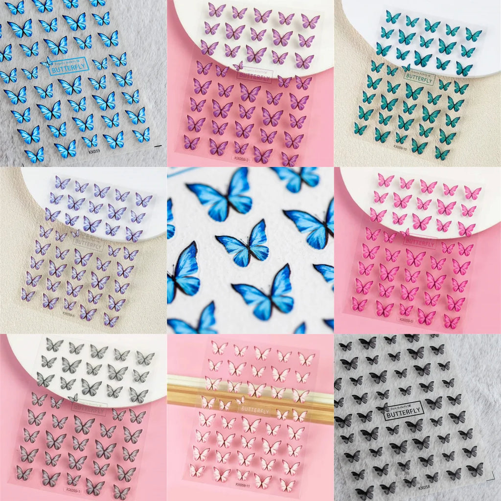 5D Butterfly Nail Art Stickers | Kawaii DIY Decal Sliders Nail Art Stickers QXL