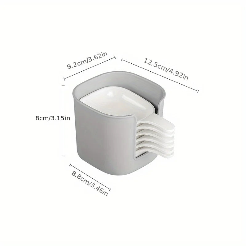 7-Piece Condiment Dish Set | Sauce Bowls & Spoon Rack Condiment Dish Set QXL