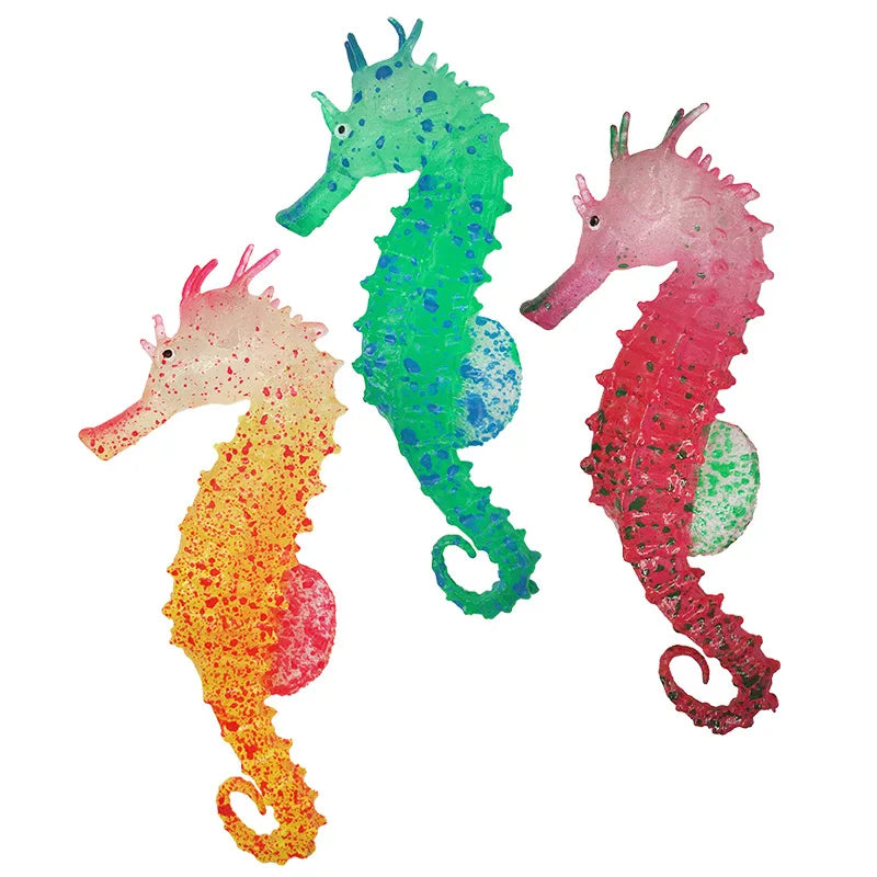 Glow in the Dark Silicone Seahorse Aquarium Decoration Aquarium Ornament QXL