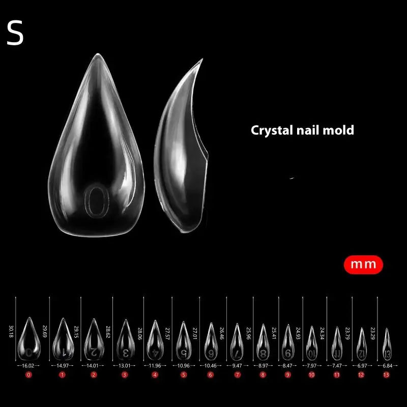140-Pc Curved Stiletto Nail Dual Forms | 3D Cat Claw Molds Nail Extension Forms QXL S