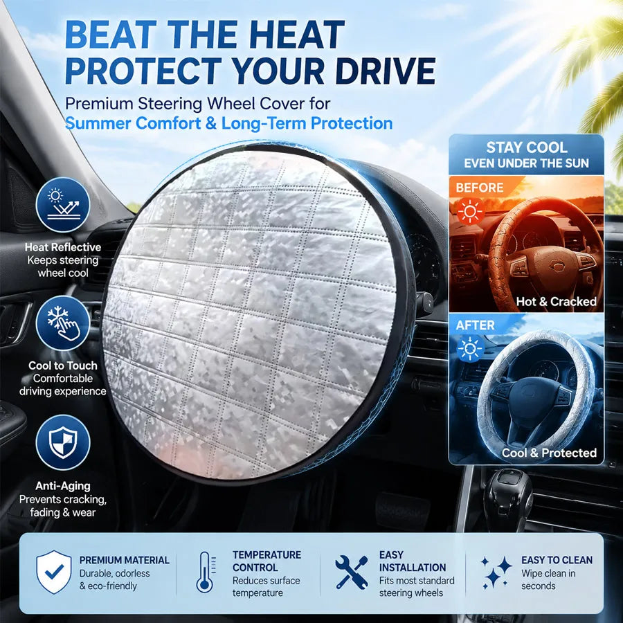 3-in-1 Car Sun Shade Kit – Windshield, Steering Wheel & Windows Car Sun Shade Set QXL